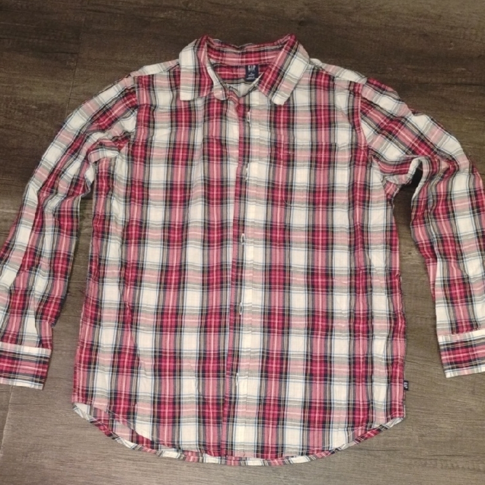 GAP Red and White Plaid Kids Shirt